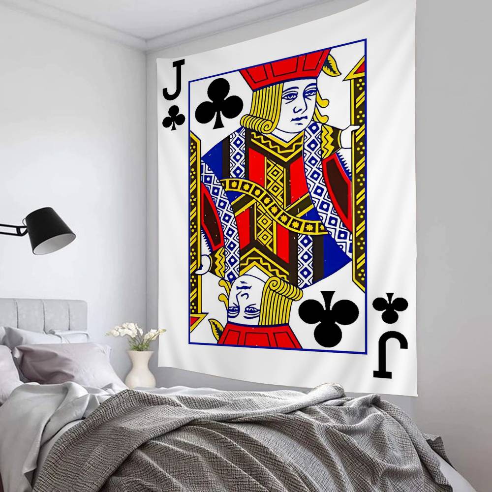 Vintage Poker Anime Tapestry Hanging Tarot Hippie Wall Rugs Dorm Home Decor