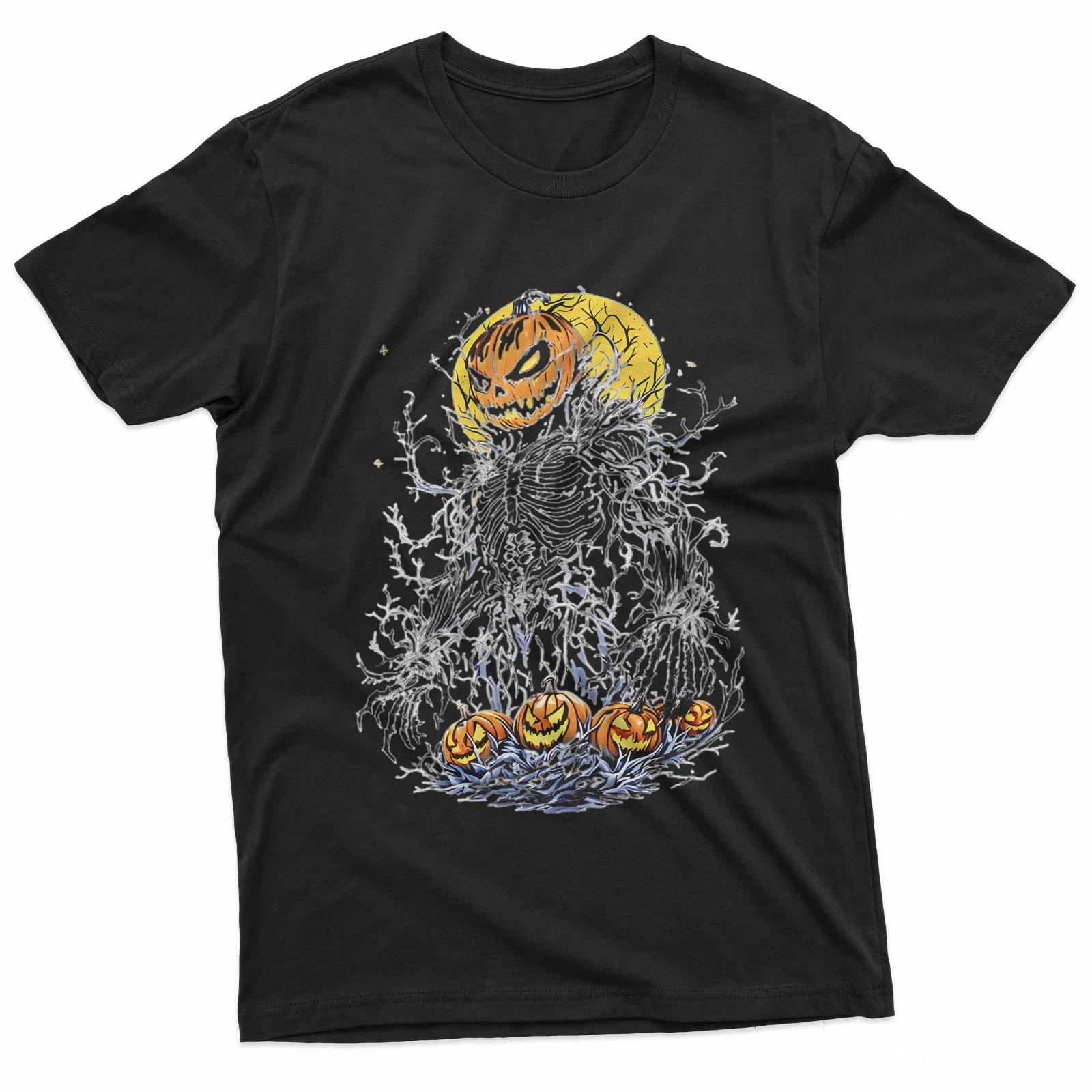 Halloween Pumpkin King Of Nightmares 100% Cotton T-shirt Mens Tees Top 2XL