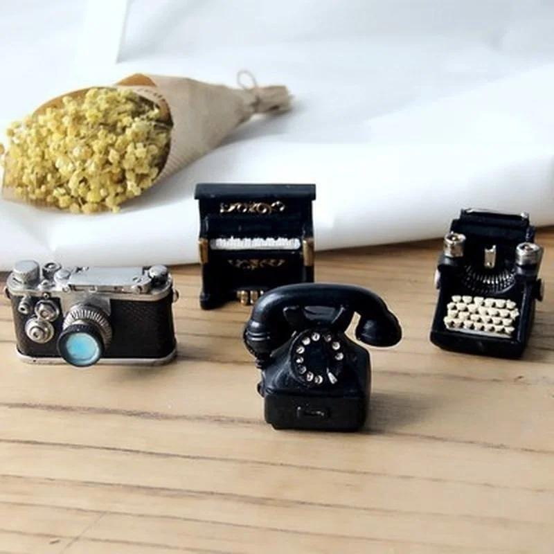 American Country Vintage Nostalgic Mini Camera Radio Piano Designs Ornaments Room Table Home Decoration Accessories
