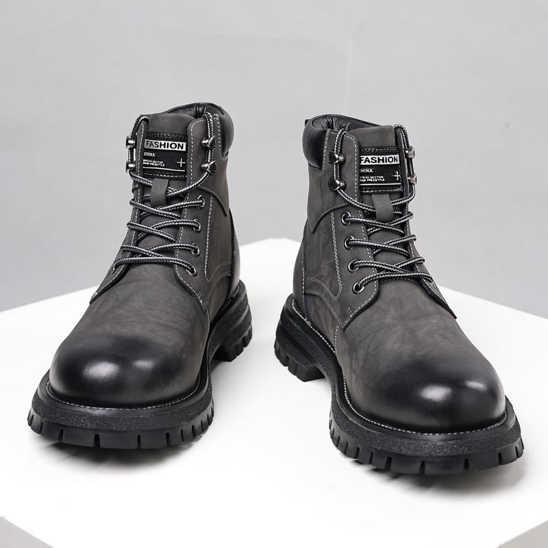 2025 New  Motocross Boots Lace Up Non-Slip Ankle Boots Winter Plush Snow Boots Botas Classic Mens High Top Outdoor Shoes