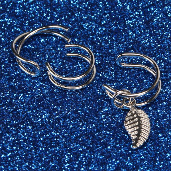 Ear Clip Set 5 Pcs Set Creative Personality Double C Cartilage U Shape Double Ear Pierced Earrings