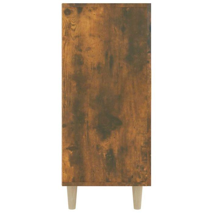 Low Buffet - Smoked Oak - 90x34x80 Cm - 3 Doors - Engineered Wood - Classic Style
