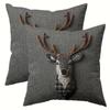 45cm Short Plush Smiling Donkey Pillowcase 2D Flat Printing Cartoon Animal Sofa Cushion Cover Home Decorative Bed Pillow Case Bedding Homes Textiles