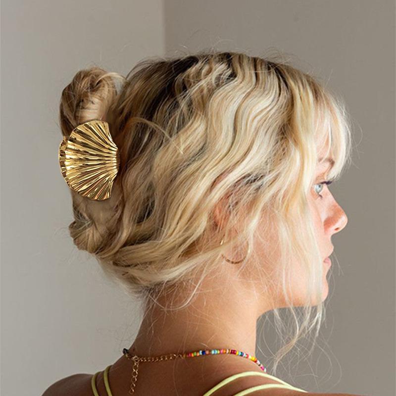 

Модные элегантные золотые металлические заколки-краб для волос для женщин и девочек, корейские заколки для волос, заколки для хвоста, аксессуары для волос