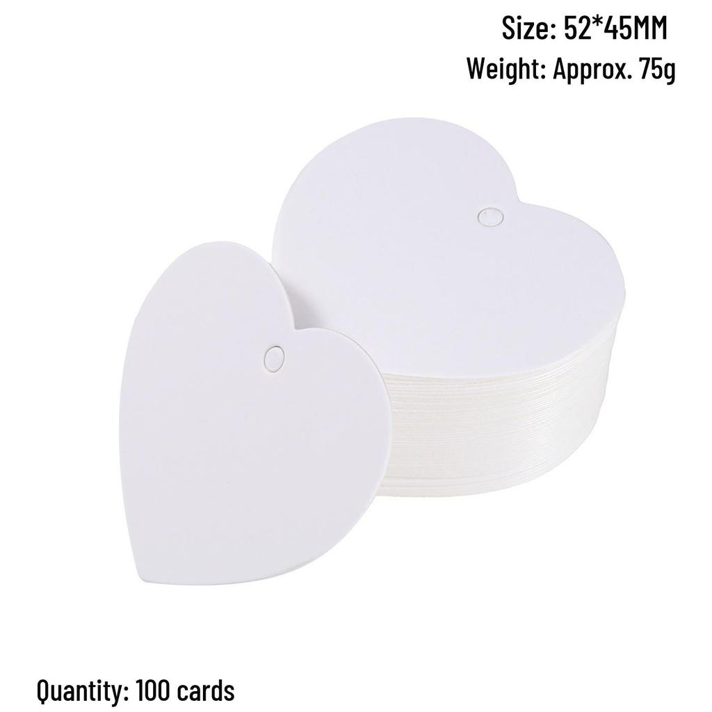 Heart-Shaped Cowhide Paper Blank Tag - Valentine's Day Red Label