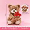 Cute Teddy Bear Plush Doll With Embracing Rose Decorations For Holiday Gift