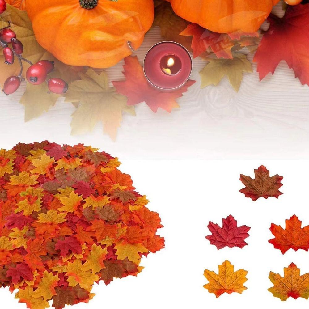 100Pcs DIY Silk Maple Leaf Party Scene Autumn Leaves Decoration Simulation Plant Leaves  Home Decor