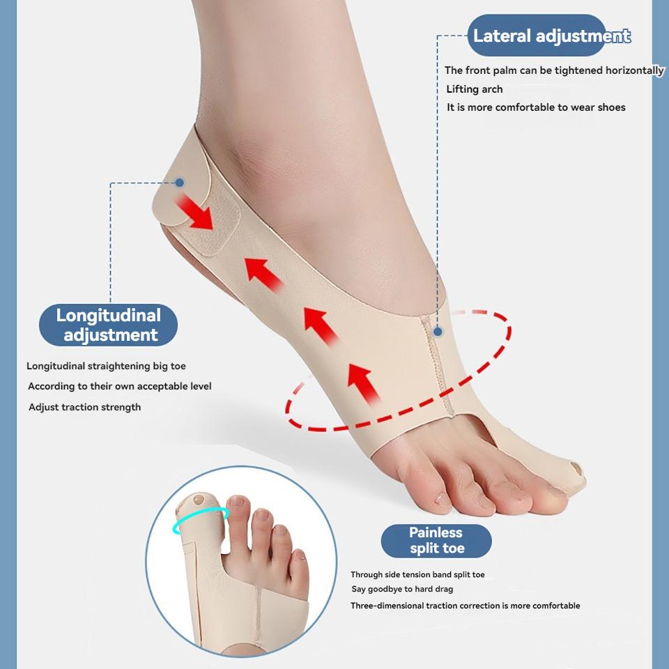 GOBYGO 1Pcs Adjustable Toe Thumb Valgus Corrector Lightweight Ankle Brace Toe Separation Correction Can Wear Shoes Bigfoot Bone