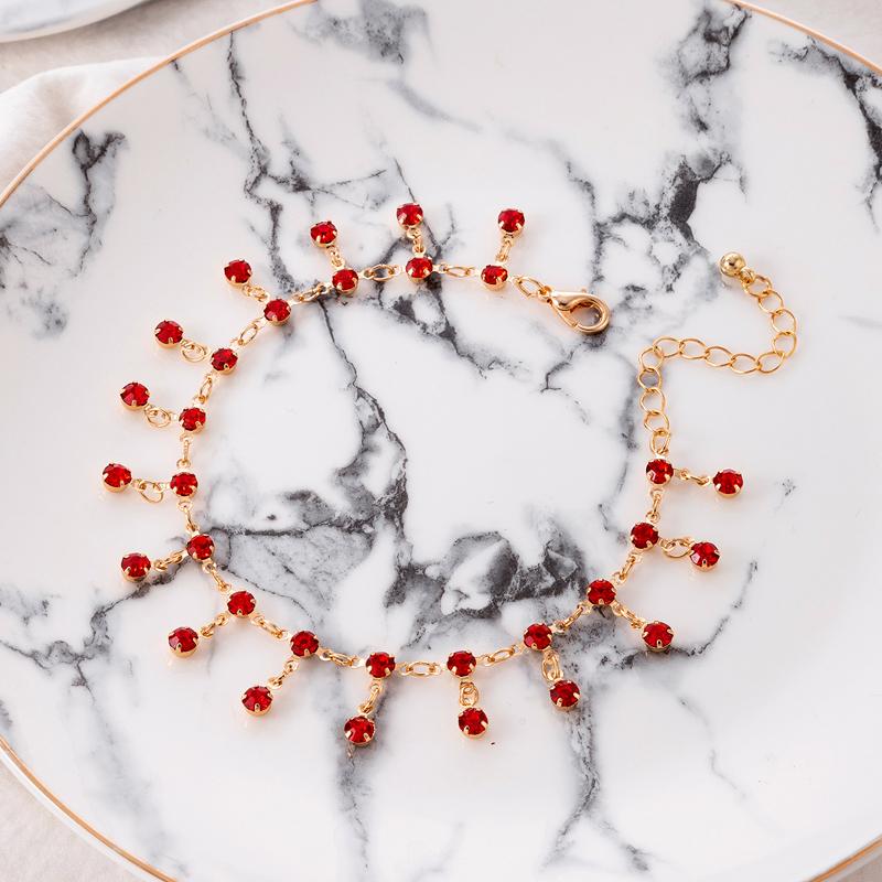 Cristal strălucitor piatră ciucuri gleznă pentru femei lanț pentru picioare petrecere vacanță bijuterii Bijoux