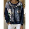 Womens Round Neck Pullover Sweatshirt With 3D Christmas Tree Print Casual Comfort Fit 2025