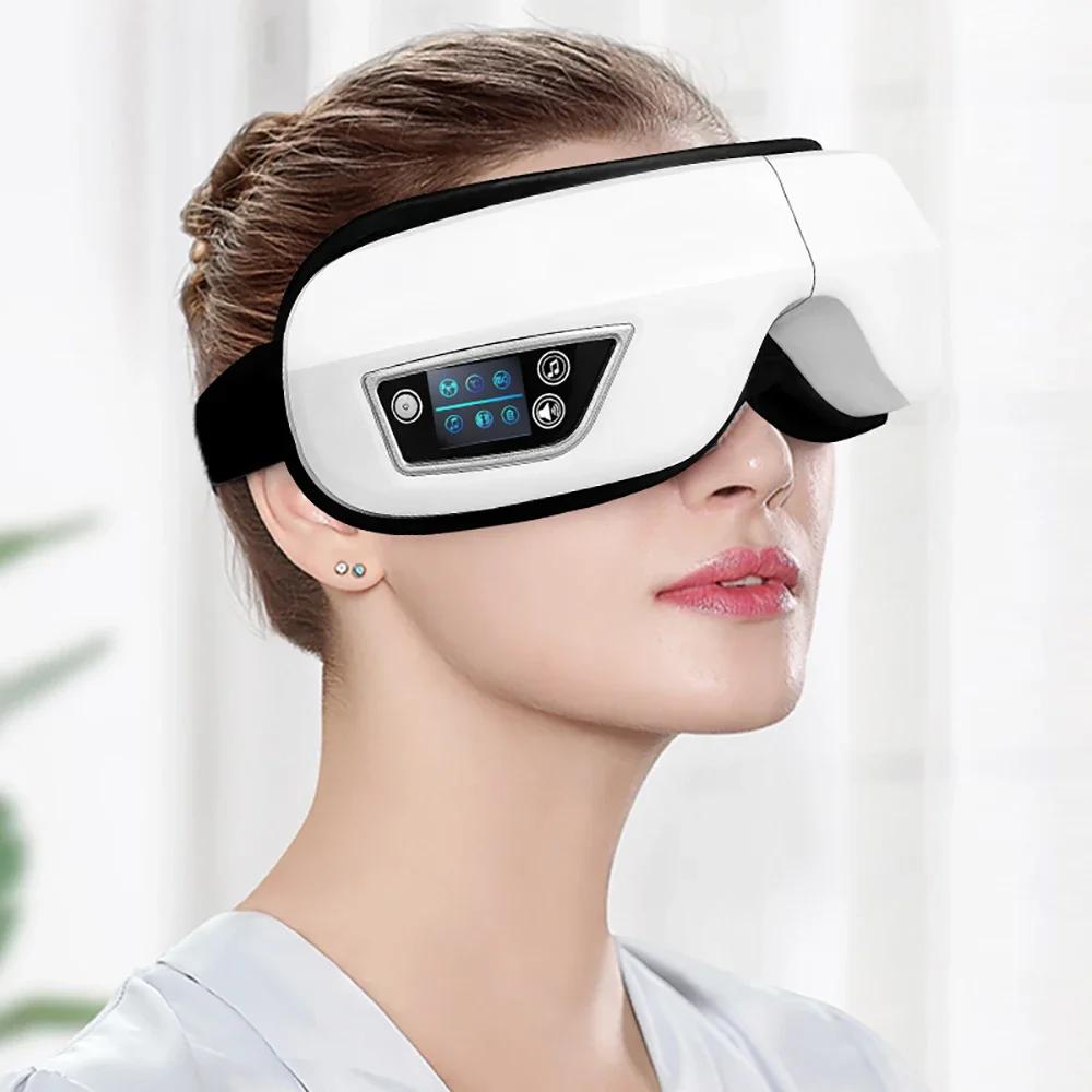 Masajeador De Ojos Con Calor Y Música Bluetooth Smart Air Compression Eye Massager for Fatigue Relief Christmas Gift Sleep Mask