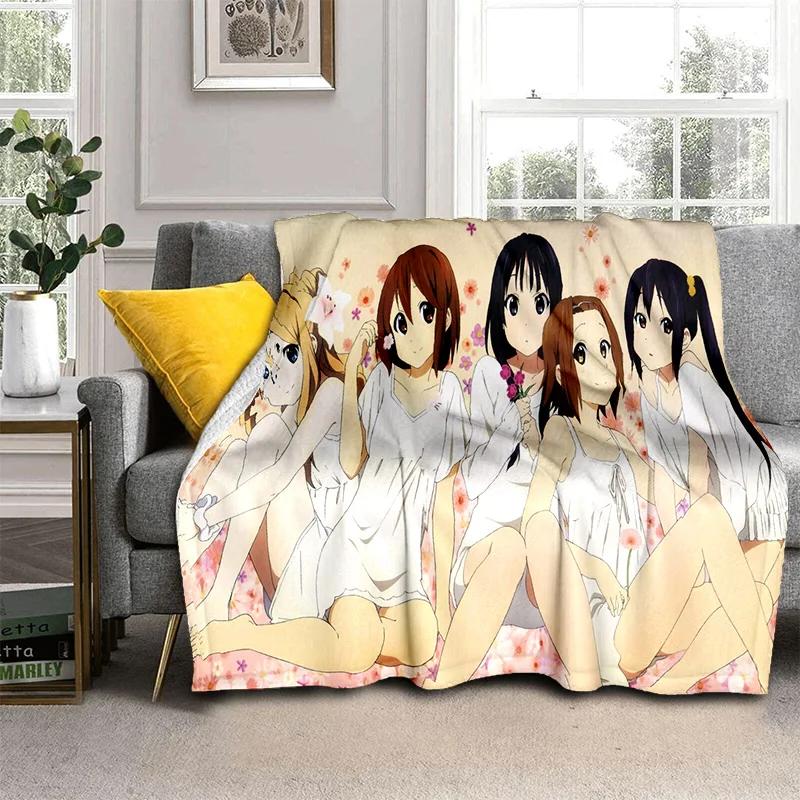 3D Kawaii Girls K-ON Cartoon Cute Lolita Blanket,Soft Throw Blanket for Home Bedroom Bed Sofa Picnic Travel Cover Blanket Kids
