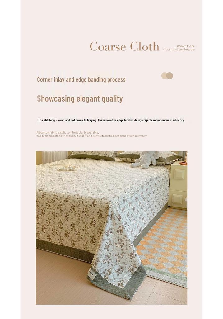 A-Class 100% Cotton Coarse Cloth Soft Bed Sheet for All Seasons