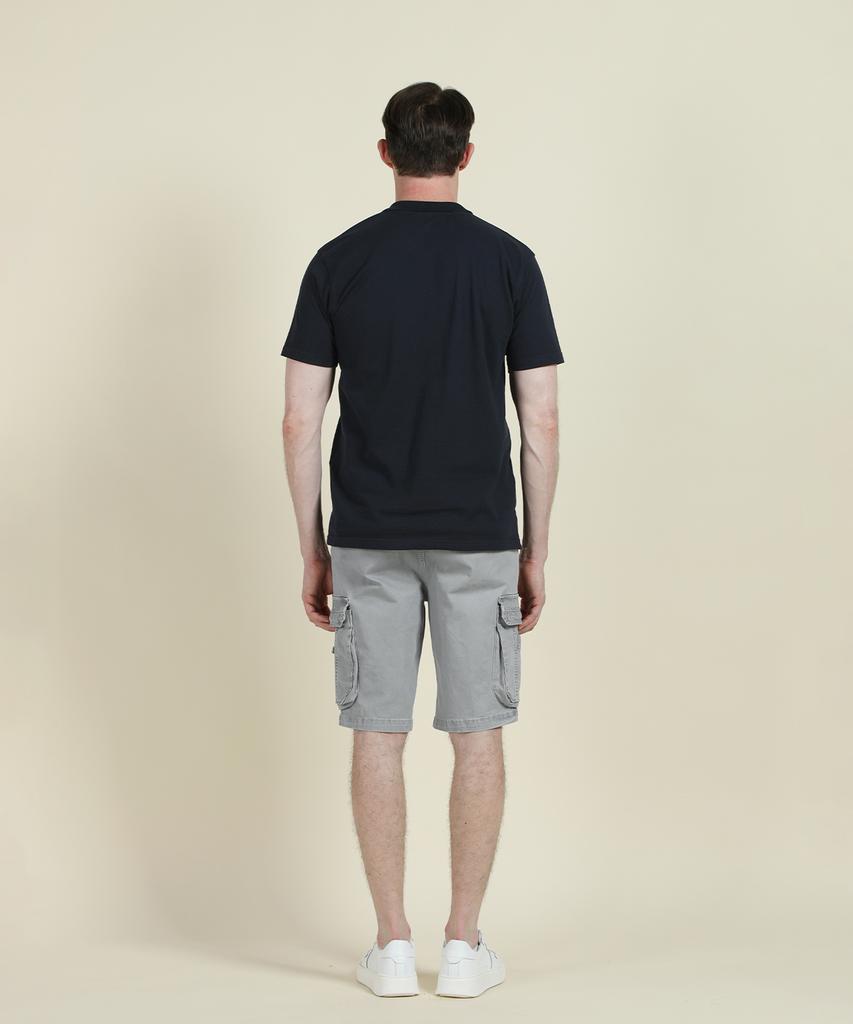 Panicalle Navy Johnny Collar Polo Shirt