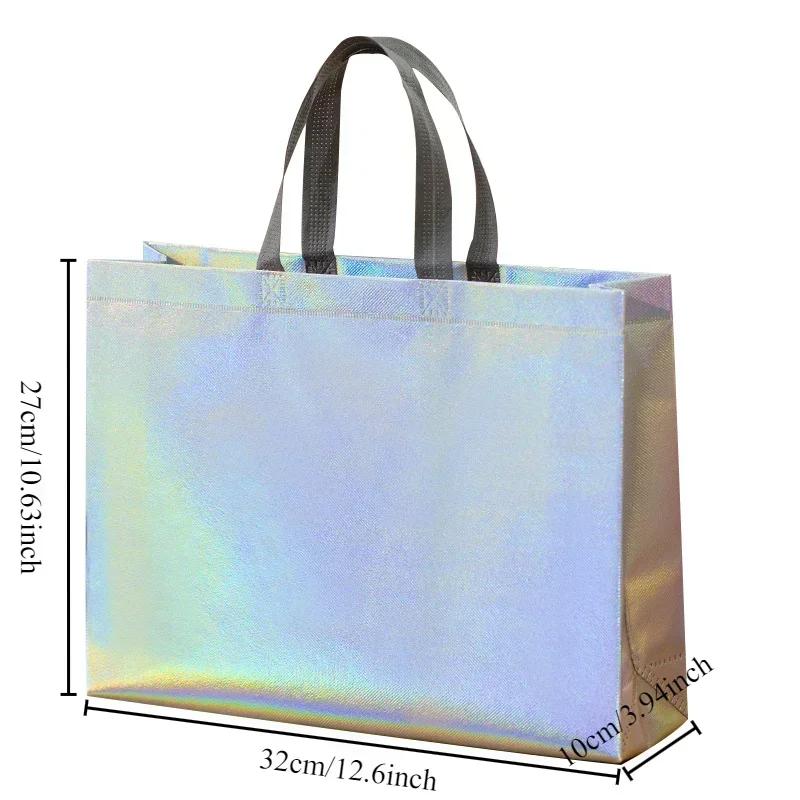 

10 PCS Colorful Shopping Bag High Quality No-woven Fabric Bags with Handle DIY Candy Dessert Wedding Party Gift Packaging Bags 10PCS