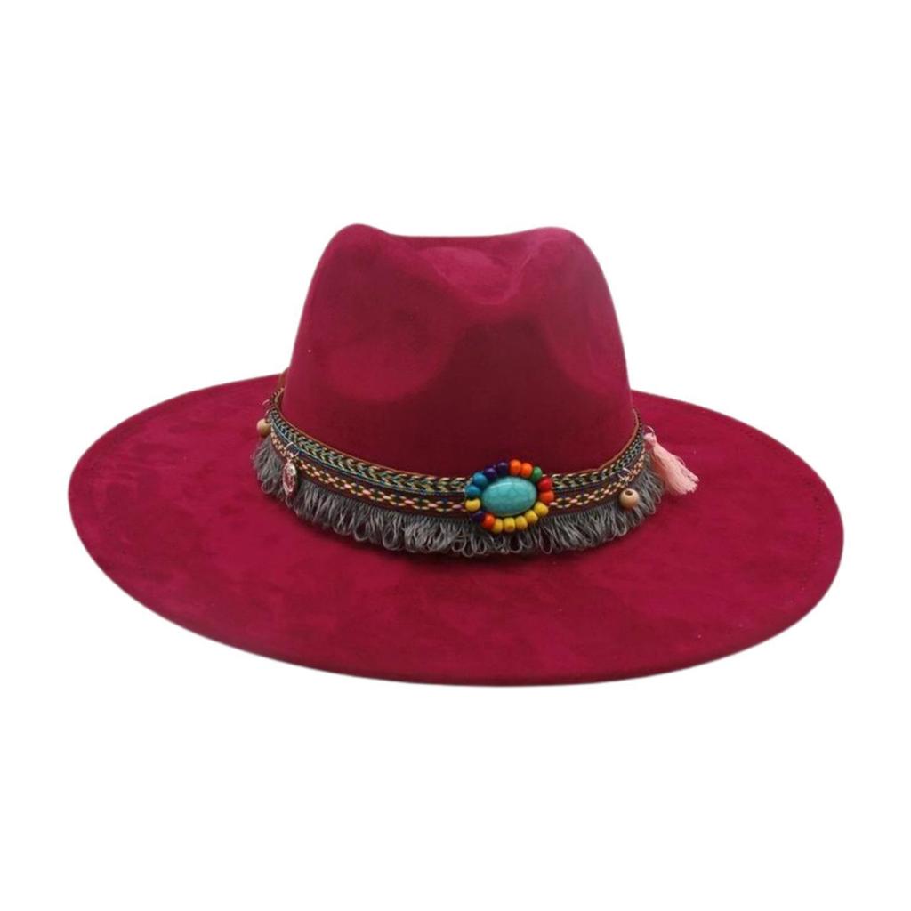 Round Flat Brim French Ethnic Style High-End Top Hat New Stage Jazz Hat Western Cowboy Hat