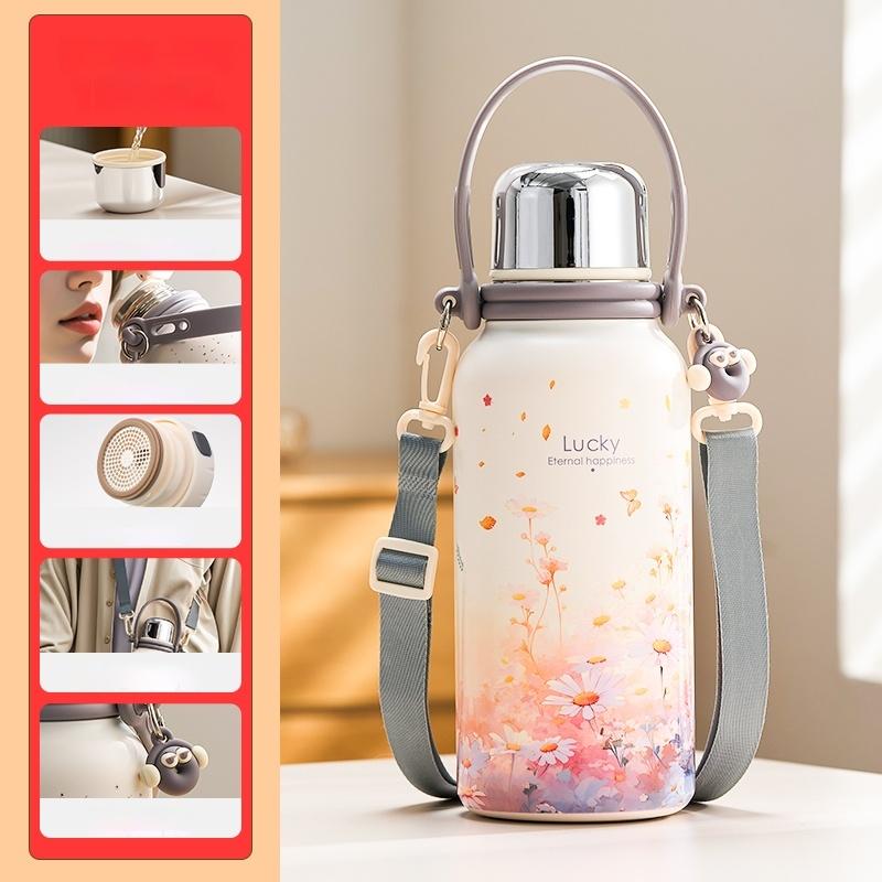 GIANXI Stainless Steel Vacuum Flasks Ice Cup Cold Insulation Cup Portable Cup Thermos Cup Brings High Capacity Thermo Bottle