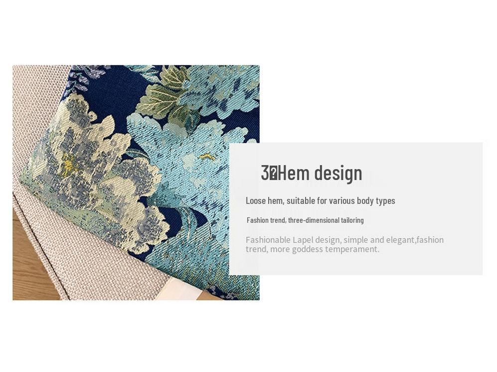 Elegant Hanfu-Style Vest with Embroidered Frog Buttons and Jacquard Brocade