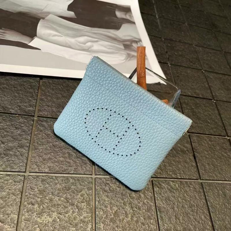 TC Cowhide Hollow Card Bag Mini Lipstick Car Key Earphone Piece Exquisite Storage ID