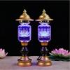 Fotai Changming Lamp, Household LED Crystal Lotus Lamp, Heart Sutra Buddha Offering Lamp, Prayer, Feng Shui, Buddha Utensils