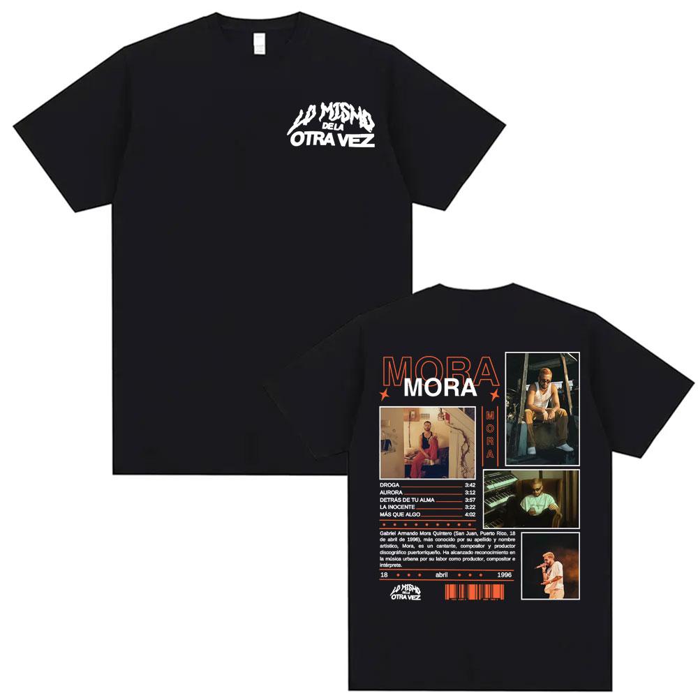 Rapper Mora Album Tour 2025 Graphic Tshirt Men Women High Street Vintage Oversized Tshirts Fashion Hip Hop Cotton T Shirt