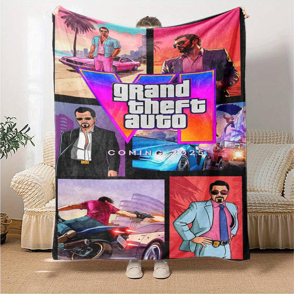 Grand Theft Auto Blanket Comfortable Suitable for Office Chair Bed All-Season Use Modern Gifts For Family Or Friends
