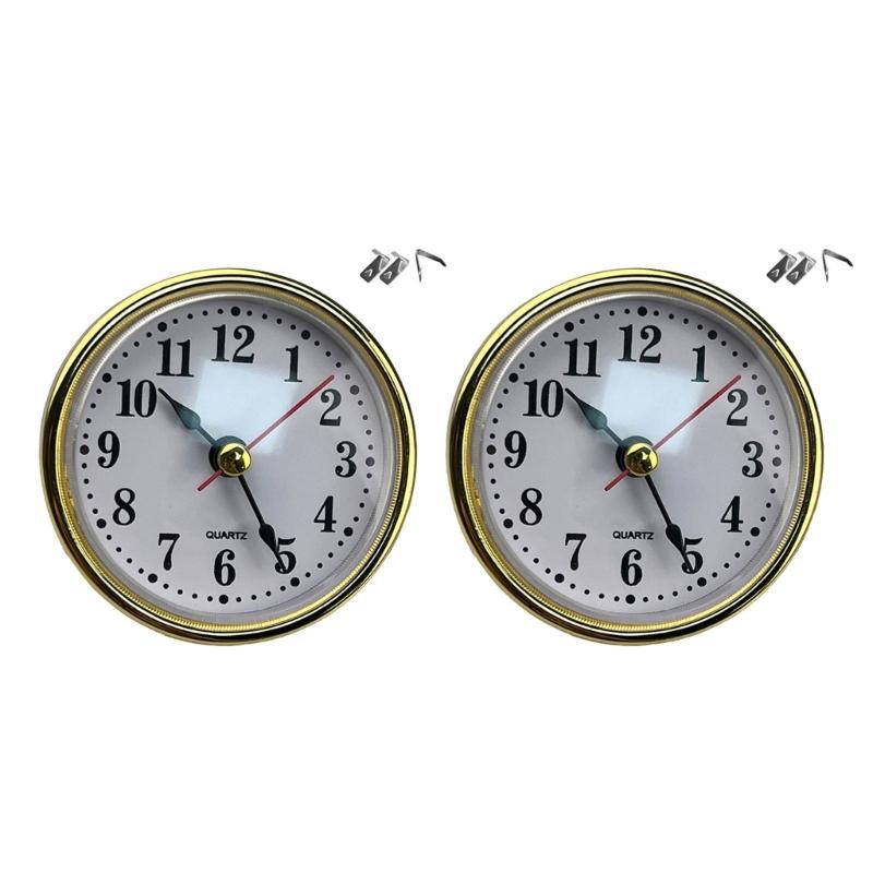 Round 65mm Round Clock Insert with White Face and Gold/Silver Trim for Home and Office Use