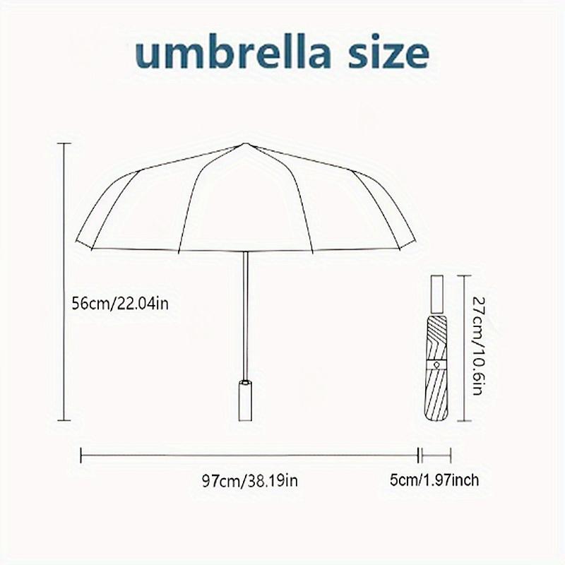 1pc Love Ribbon Automatic Open/close Umbrella, 8-Rib sturdy structure, Auto Folding/Opening, Portable Travel Umbrella for Women, c14