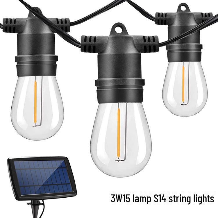 Solar S14 Outdoor LED E27/E26 Bulb String Lights for Garden and Holiday Decor