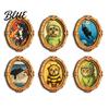 Refrigerator Magnets Ornament 1/6Pcs Halloween Retro Frame Magnet Wood Carved Fridge Metal Surface Decorations Cabinet Whiteboard Magnet for
