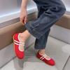 Women's Mary Jane Shoes Round Toe Elastic Band Shallow Four Seasons Flat Shoes Concise Leisure Dress Jeans Women's Singles Shoes