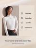 Women's Black Fleece-Lined Half-High Neck Base Layer Knit Top - Thickened Long Sleeve for Autumn/Winter 2026
