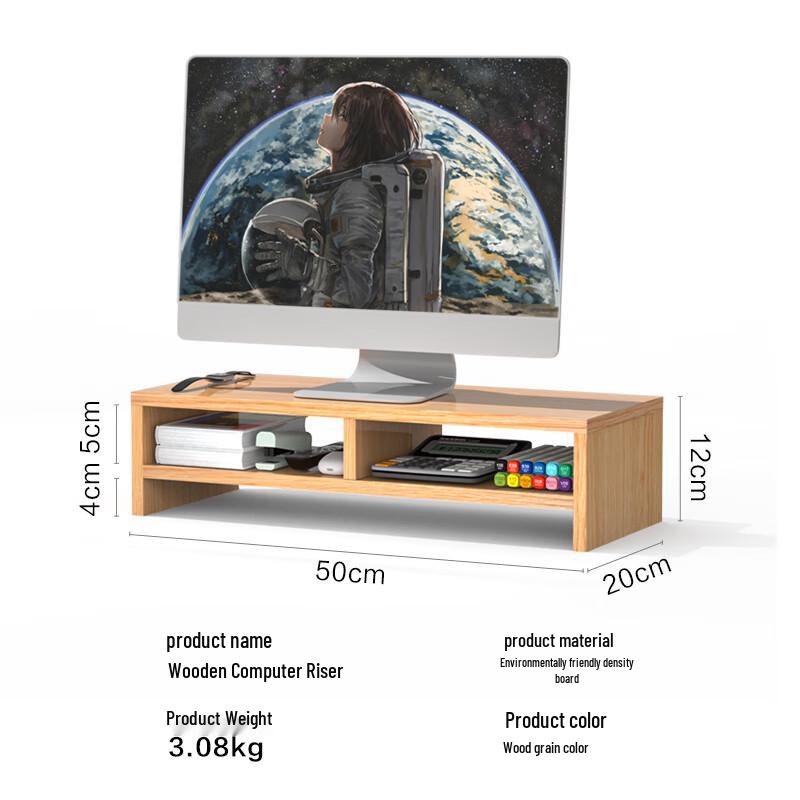 Dual-Layer Desktop Monitor Riser