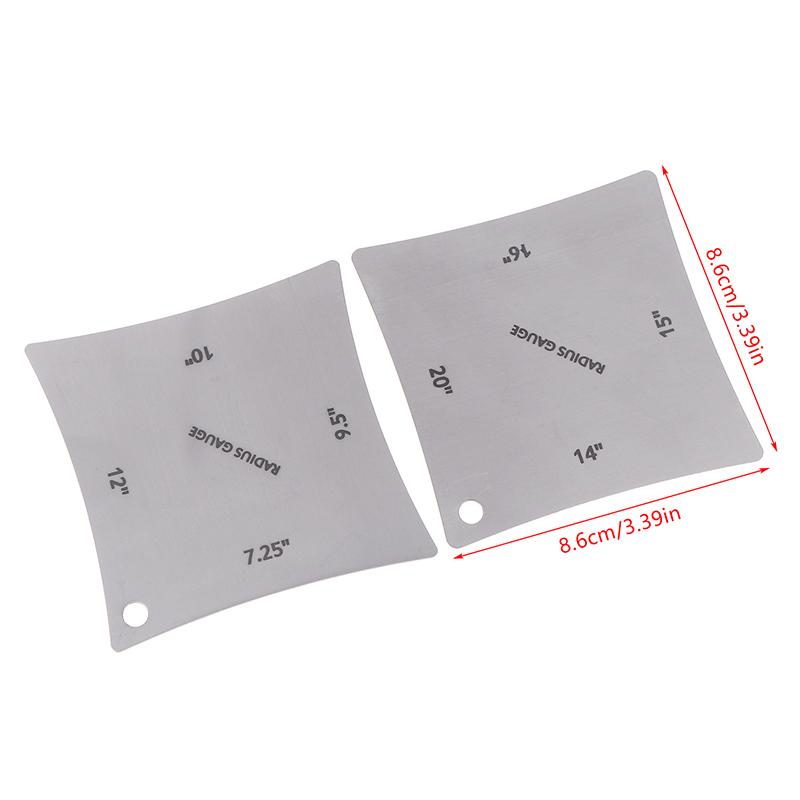 2Pcs/Set Stainless Steel Guitar Notched Radius Gauges For Measuring Fingerboard Radius Guitar Neck Fretboard Tool Ruler