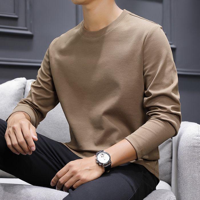 Herren 2025 Herbst/Winter Flüssigammoniak-mercerisiertes Baumwoll-Langarm-Baselayer-Oberteil