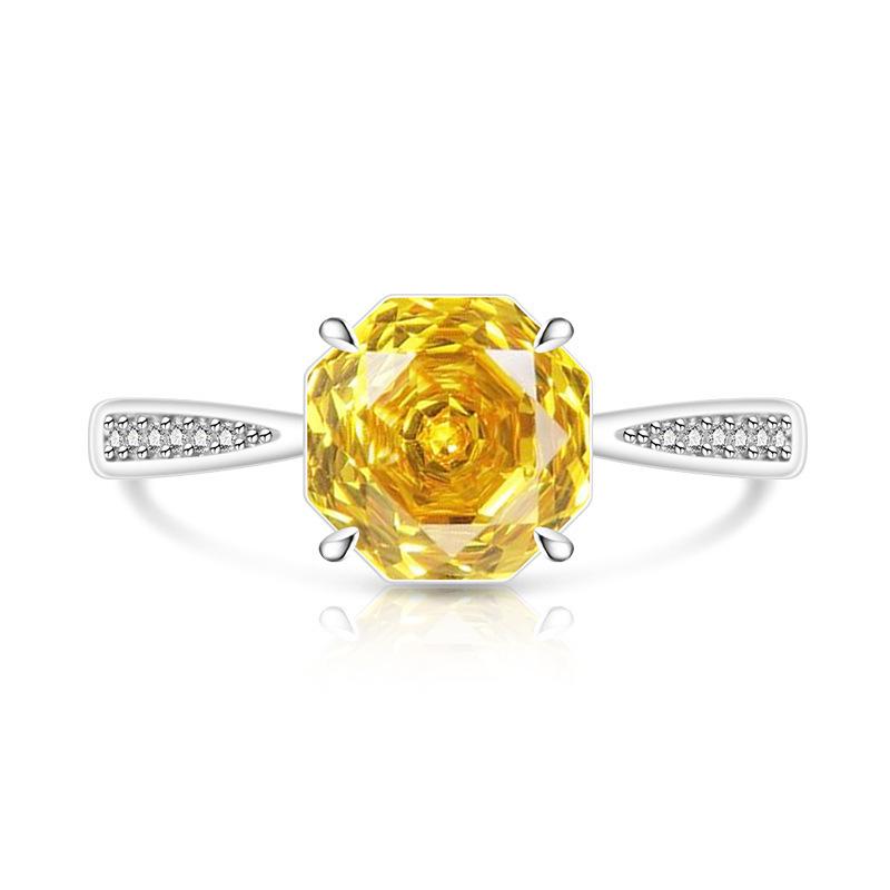 Rose Cut High Carbon Diamond Jewelry 925 Sterling Silver Ladies Ring Simple Sweet Elegant Wedding RingGood product