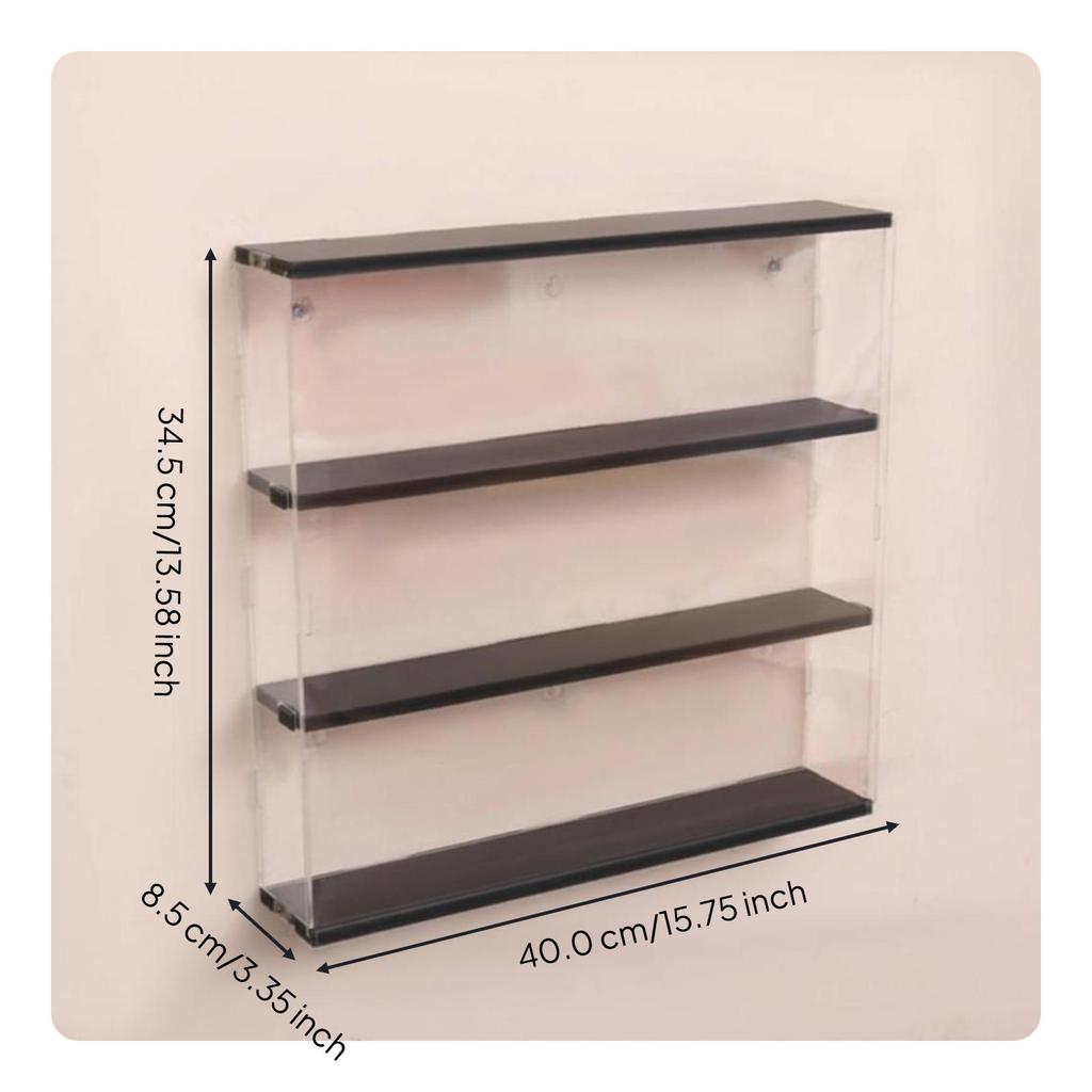 Black Acrylic Display Case, particleResistant Organizer, WallMounted Storage Box 25cm