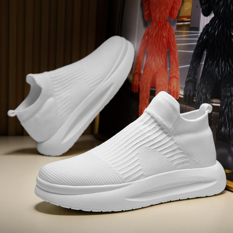 Shoes summer new mesh breathable thick-soled sports lightweight soft-soled black socks shoes