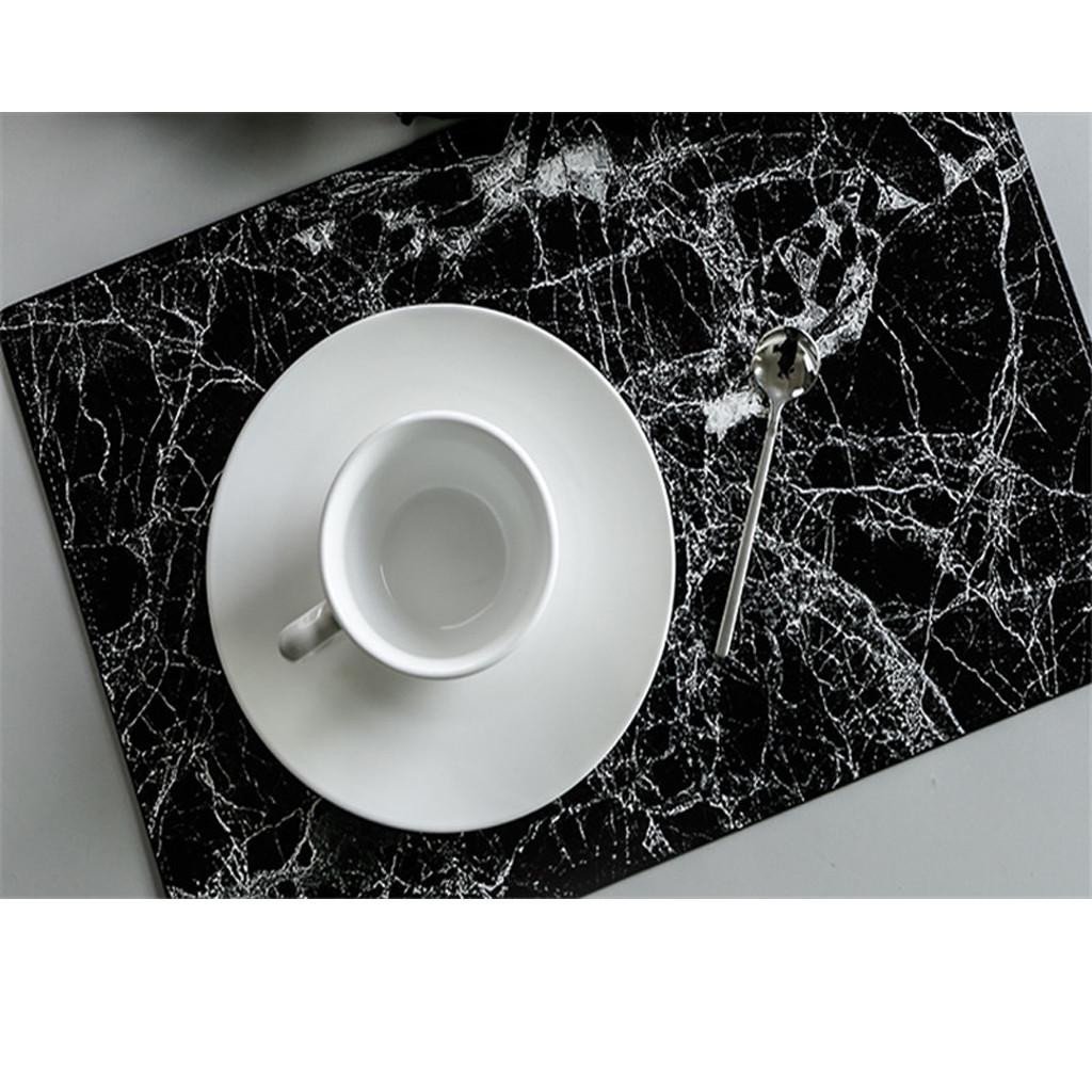 Leather Dining Table Place Mats, Heat-Resistant - Kitchen Table Mats чёрный