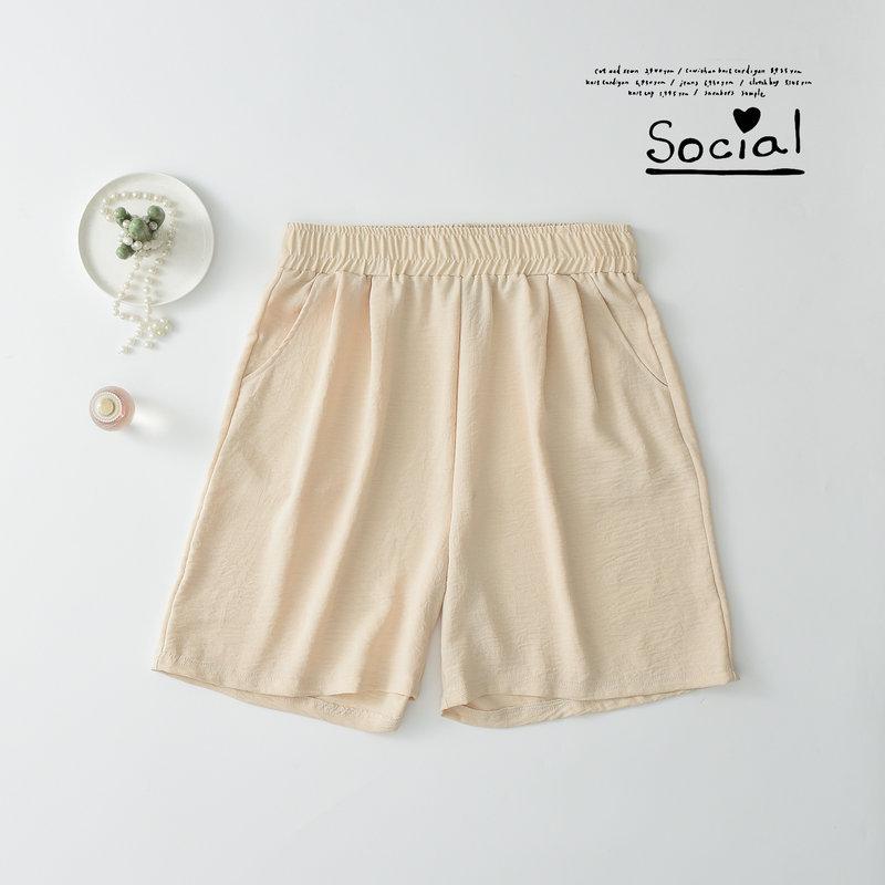 

Жіночі великого розміру вільні повсякденні спортивні шорти з кишенями - Еластична талія, літній дизайн з широкими штанинами XL (recommended 130-150 jin)