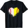 Cute Outlined Baseball Softball Heart Love T-Shirt
