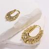 Stylish Waterproof Spikes Beads Fashion Hoop Earrings Fashionable Handmade Jewelry Trendy Women's Party Accessories