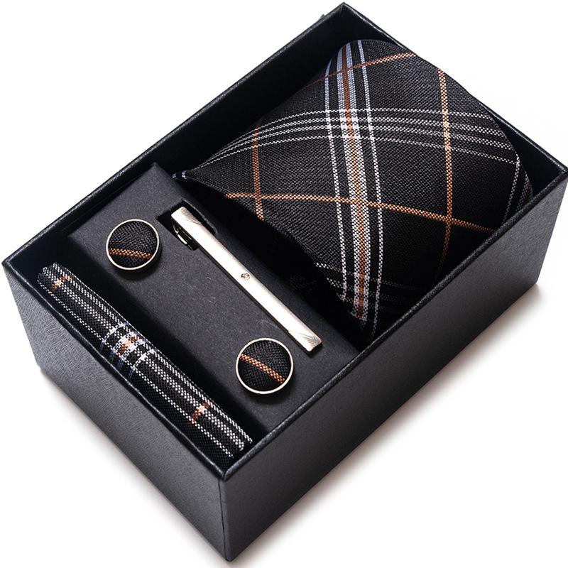 Gift Box Men'S 8Cm Tie Business Dress Jacquard Yarn Business Career Tie Set Men