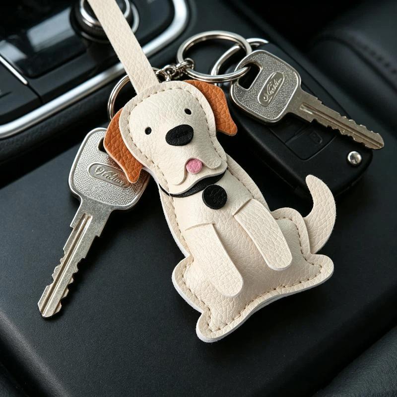 Cute Pu Leather Puppy Bag Charms Cartoon Design Soft Texture For Backpack Key Dog Lovers Gifts