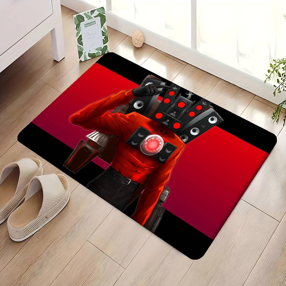 Cartoon S-Skibidi Toilet Floor Mat Rectangle Anti-slip Home Soft Badmat Front Door Indoor Outdoor Mat Welcome Doormat