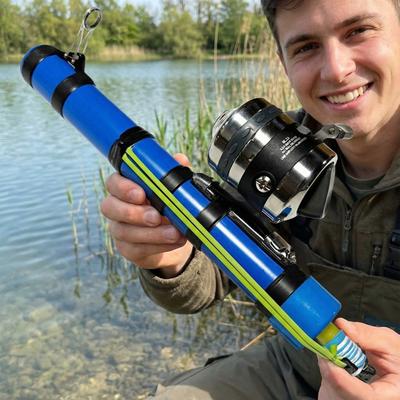 Varas de Lançamento Precisas com Molinete Porta-Vara de Pesca Compacto Equipamento de Lançamento de Iscas de Pesca Alimentador de Iscas de Pesca ao Ar Livre