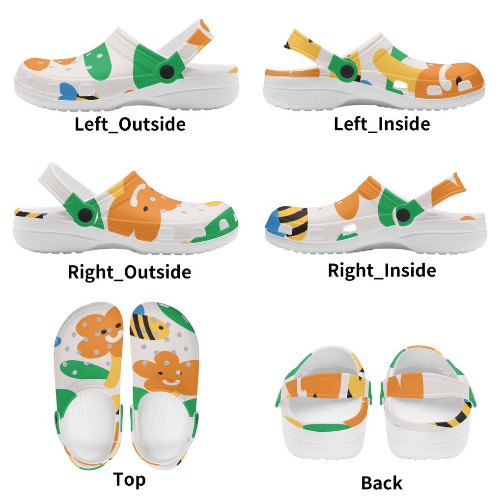 Cute Printed EVA Clogs Adult Unisex Ventilated Lightweight Slip On Casual Shoes Soft Sole Summer Sandals Daily Leisure Wear