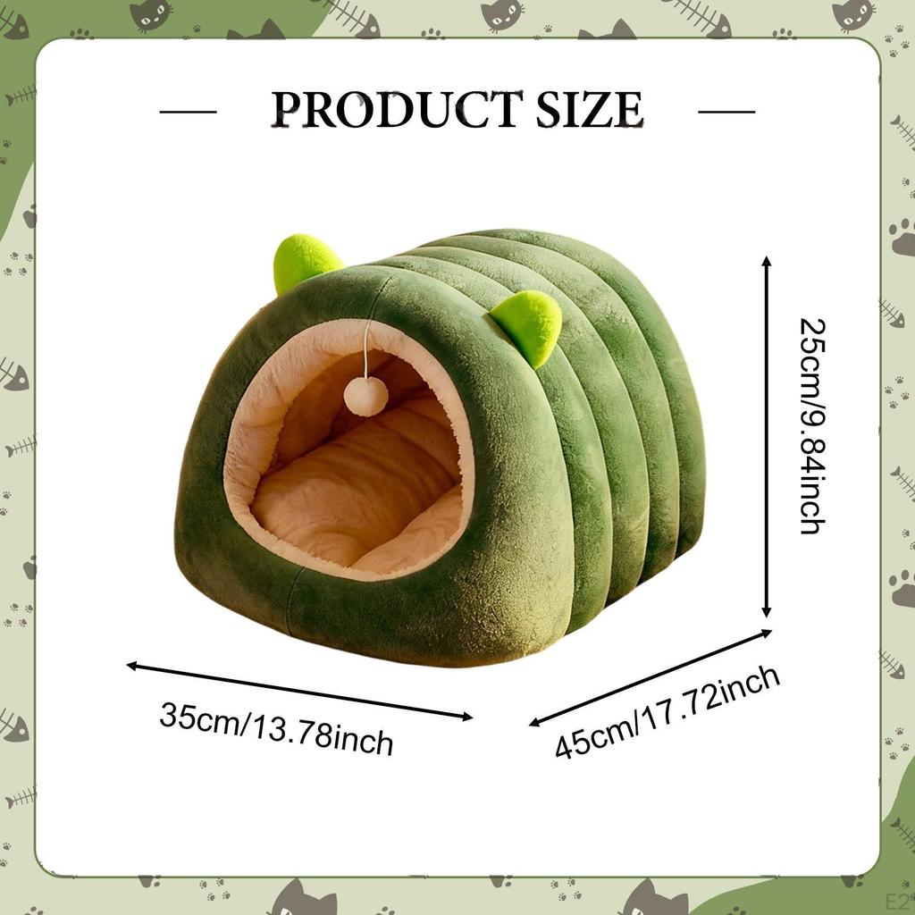 Cat Bed Enclosed Hideaway Portable Shaped Winter Warm with Removable Washable Cushion Cozy Puppy