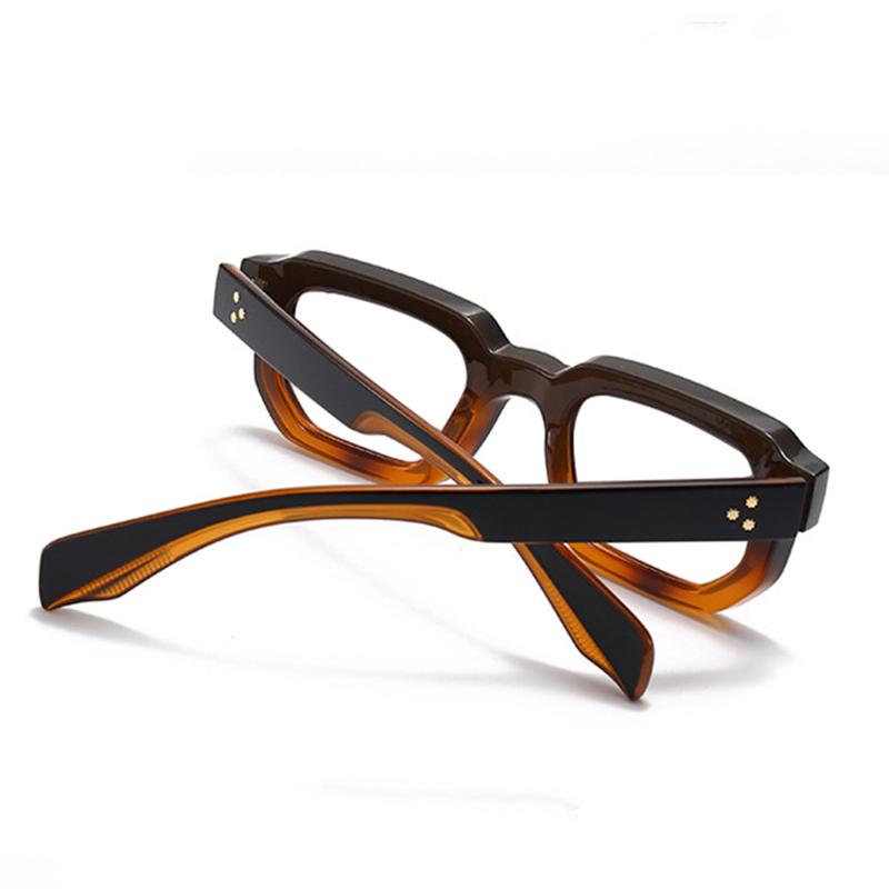 Brand Black Square Men's Glasses Frame Optical Anti Blue Light Reading Eyeglasses Retro Small Rivets Men's Presbyopia Glasses