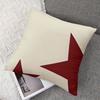 Burgundy Star square Jacquard Pillow Cover for Sofa Office Waist Cushion Cover Home Decorative Pillowcase